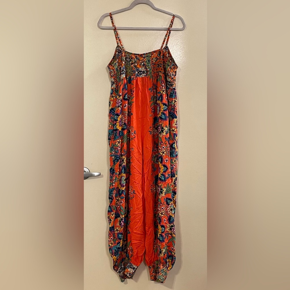 ANTHROPOLOGIE Vega Lounge Jumpsuit in Orange Tangerine - Picture 5 of 8